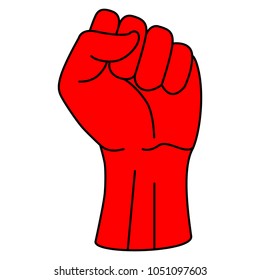 Fist male hand, proletarian protest symbol. Power sign