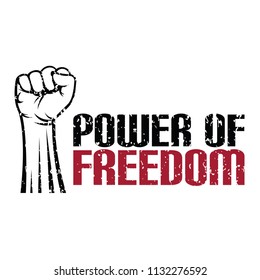 Fist male hand, proletarian protest symbol, Revolution and Freedom.  Power sign, Illustration and Logo Design Inspiration 