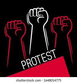 Fist Male Hand, Proletarian Protest Symbol. Power Sign. Vector Illustration Suitable For Greeting Card, Poster Or T-shirt Printing.