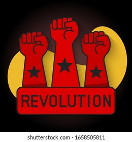 Fist Male Hand, Proletarian Protest Symbol. Power Sign. Illustration Suitable For Greeting Card, Poster Or T-shirt Printing.