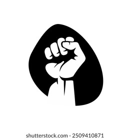 Fist male hand, proletarian protest symbol. Power sign	
