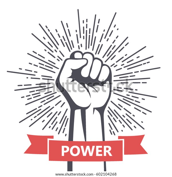 Fist Male Hand Proletarian Protest Symbol Stock Vector Royalty Free 602104268 1617