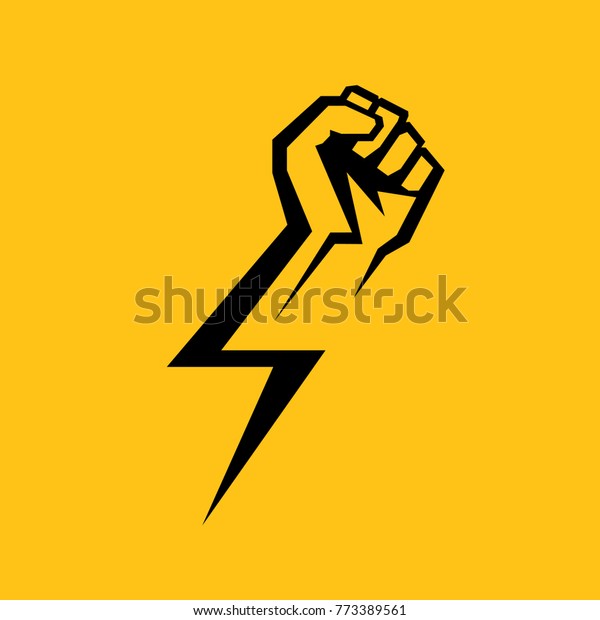 拳の男の手 プロレタリアの抗議のシンボル 電源記号 のベクター画像素材 ロイヤリティフリー