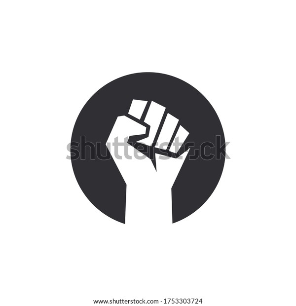 Fist Male Hand Protest Symbol Power Stock Vector (Royalty Free) 1753303724