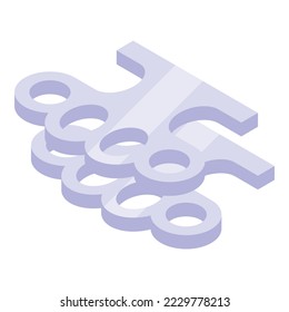 Fist metal tool icon isometric vector. Self defense. Man fight