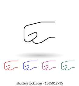 Fist multi color icon. Simple thin line, outline vector of emoji icons for ui and ux, website or mobile application