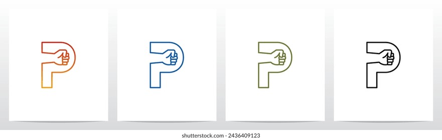 Fist On Letter Outline Initial Logo Design P