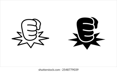 Fist on table linear icon. Angry person. Fist hitting table. vector illustration on white background