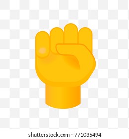 Fist on Transparent Background. Isolated Vector Illustration 