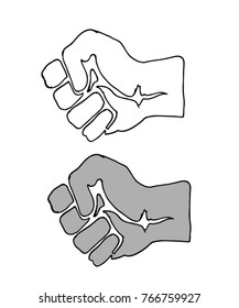 Fist. Outline graphic