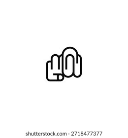Puño y Clip de papel idea de logotipo.