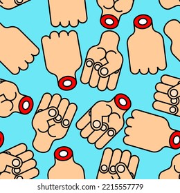 Fist Pattern seamless . Fists Background. Vector texture