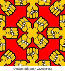 Fist Pattern seamless . Fists Background. Vector texture