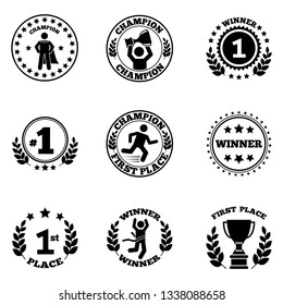 Fist Place Icon Set Isolated On White Background