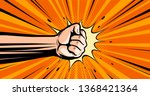 Fist. Pop art retro comic style. Punch, cartoon vector illustration