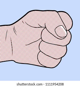 Fist in pop art style