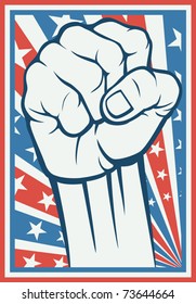 fist - poster (Inspired by the American flag)