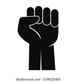 Fist Up Power Logo Icon. Simple Illustration Of Fist Up Power Logo Vector Icon For Web Design Isolated On White Background