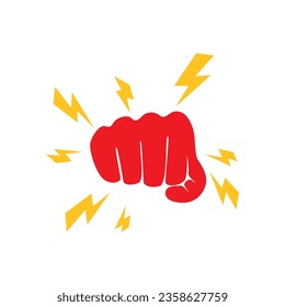fist power silhouette. power people sign and symbol. strong anger vector illustration.