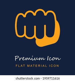 Fist premium material ui ux isolated vector icon in navy blue and orange colors