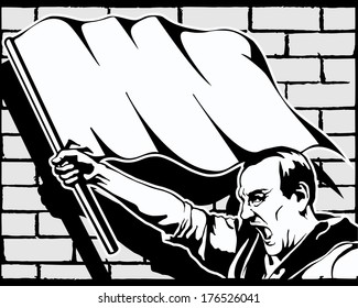 fist, protest, strike, revolution, graffiti, vector illustration