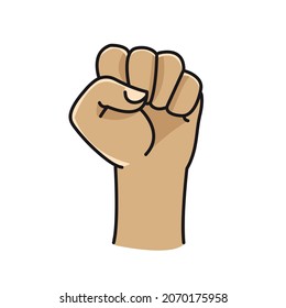 Fist of protest symbol. Clenched fist. Logo hand