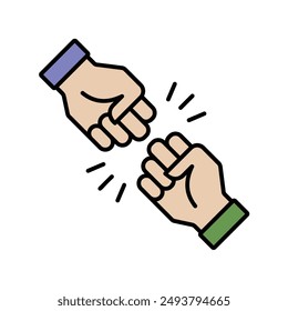 fist pump icon with white background vector stock illustration