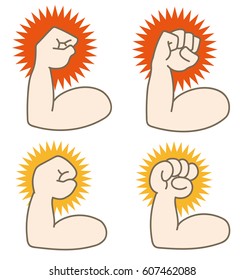 fist pump vector set / Four variations vector set