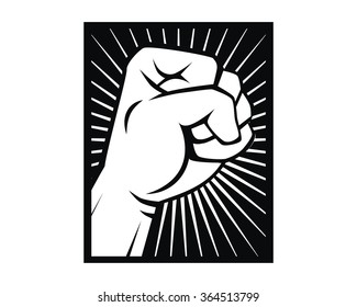 fist punch fight hand square logo