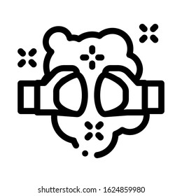 Fist Punch Fight Icon Vector. Outline Fist Punch Fight Sign. Isolated Contour Symbol Illustration