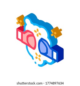 Fist Punch Fight Icon Vector. Isometric Fist Punch Fight sign. color isolated symbol illustration
