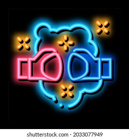 Fist Punch Fight neon light sign vector. Glowing bright icon Fist Punch Fight sign. transparent symbol illustration