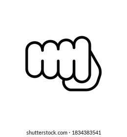 Fist, Punch, Hand Sign Icon Logo Illustration Vector Isolated. Hand Sign and Gesture Icon-Set. Suitable for Web Design, Logo, App, and UI. Editable Stroke and Pixel Perfect. EPS 10.