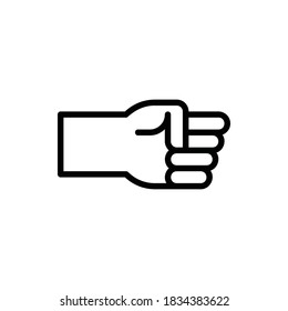 Fist, Punch, Hand Sign Icon Logo Illustration Vector Isolated. Hand Sign and Gesture Icon-Set. Suitable for Web Design, Logo, App, and UI. Editable Stroke and Pixel Perfect. EPS 10.