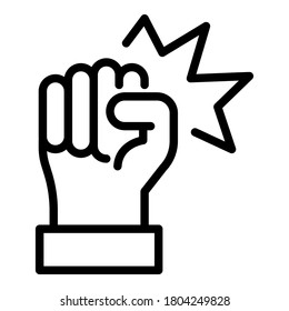 Fist punch icon. Outline fist punch vector icon for web design isolated on white background