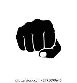 Fist Punch Impact Motion Black Filled Icon - Combat Game Graphic