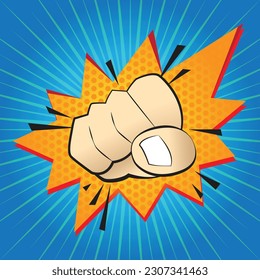 Fist punch power fight Vector illustration design