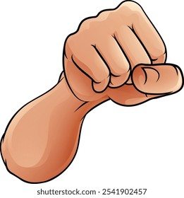 A fist punching from the front front hand knuckles cartoon