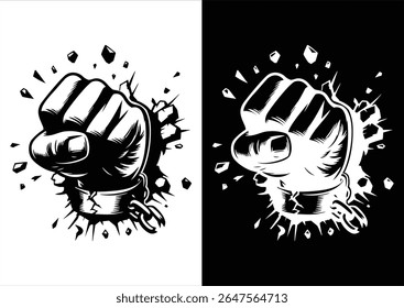 Fist Punching Hole in Wall