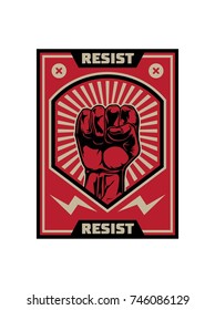 fist raised in the air