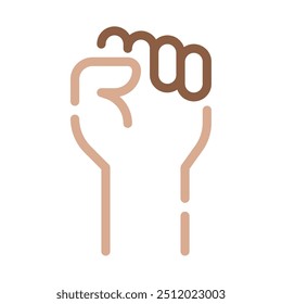 Fist raised icon for web, app, infographic, etc