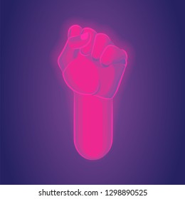 Fist. Raised Fist realistic vector illustration isolated on white background. Winner hand up fist.