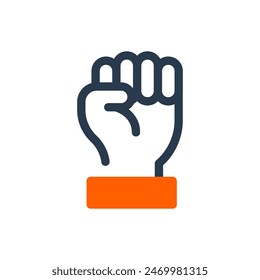 Fist Raised Fist of Solidarity Vector Icon Illustration