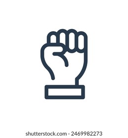 Fist Raised Fist of Solidarity Vector Icon Illustration