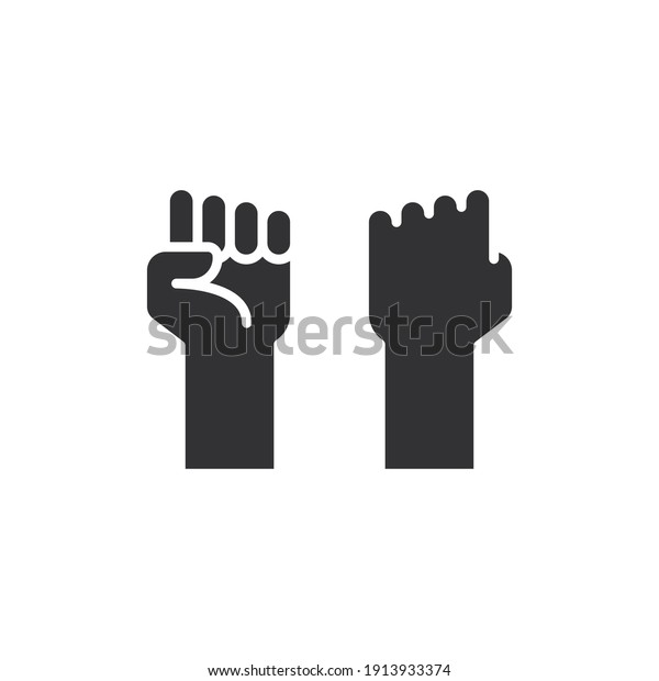 Fist Raised Strong Arm Glyph Icon Stock Vector (Royalty Free) 1913933374