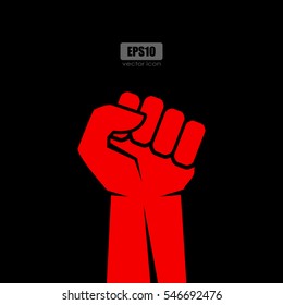 Fist revolution vector poster design illustration isolated on black background
