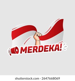 Fist and Ribbon Independence Emblem Celebration Graphic