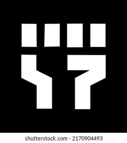 fist rising logo indicating unity made and simple lines   strokes hand raised
