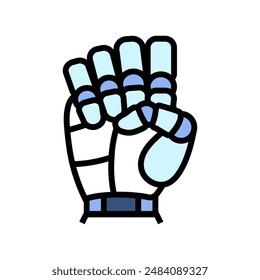 fist robot hand gesture color icon vector. fist robot hand gesture sign. isolated symbol illustration