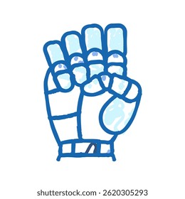fist robot hand gesture doodle icon sketch vector. fist robot hand gesture sign. isolated symbol illustration